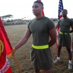 Sgt. Delshayne John speaks fluent Navajo, serves as a communications Marine and credits his decision to serve in the military to his upbringing on the Navajo reservation in Fort Defiance, Ariz., and the influence of his grandfather, Jimmie M. Begay. Begay served as a Navajo code talker during World War II. Photo by Sgt. Ray Lewis/Marine Forces Reserve/DoD/Dvidshub.net