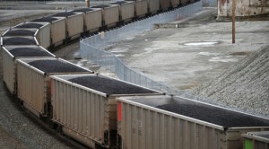 A coal train is heading north through the old Georgia-Pacific site in Bellingham, Washington. Rail lines that few people noticed for years are suddenly busy with trains, and the increased traffic has generated a backlash in communities across the country.
Philip A. Dwyer — Bellingham Herald/MCT
