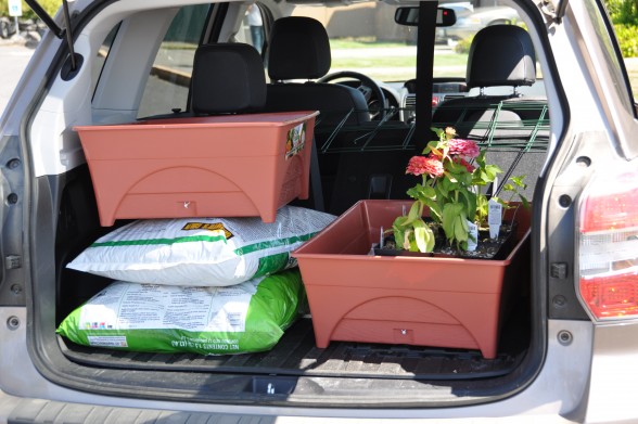 Planter boxes, plants and soil were given to each person.Photo by Monica Brown