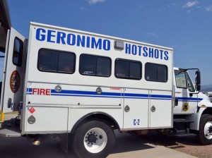 The Geronimo Hotshots are one of seven elite Native American firefighting crews in the country.Kirk Siegler/NPR