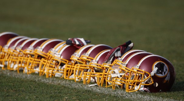 Pablo Martinez Monsivais, File/Associated Press - FILE - In this Aug. 4, 2009, file photo, Washington Redskins helmets are displayed on the field during NFL football training camp at Redskins Park in Ashburn, Va. The Oneida Indian Nation tribe in upstate New York said Thursday, Sept. 5, 2013, it will launch a radio ad campaign pressing for the Washington Redskins to get rid of a nickname that is often criticized as offensive.