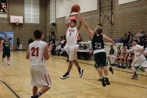 Dontae Jones with the rebound for Tulalip.