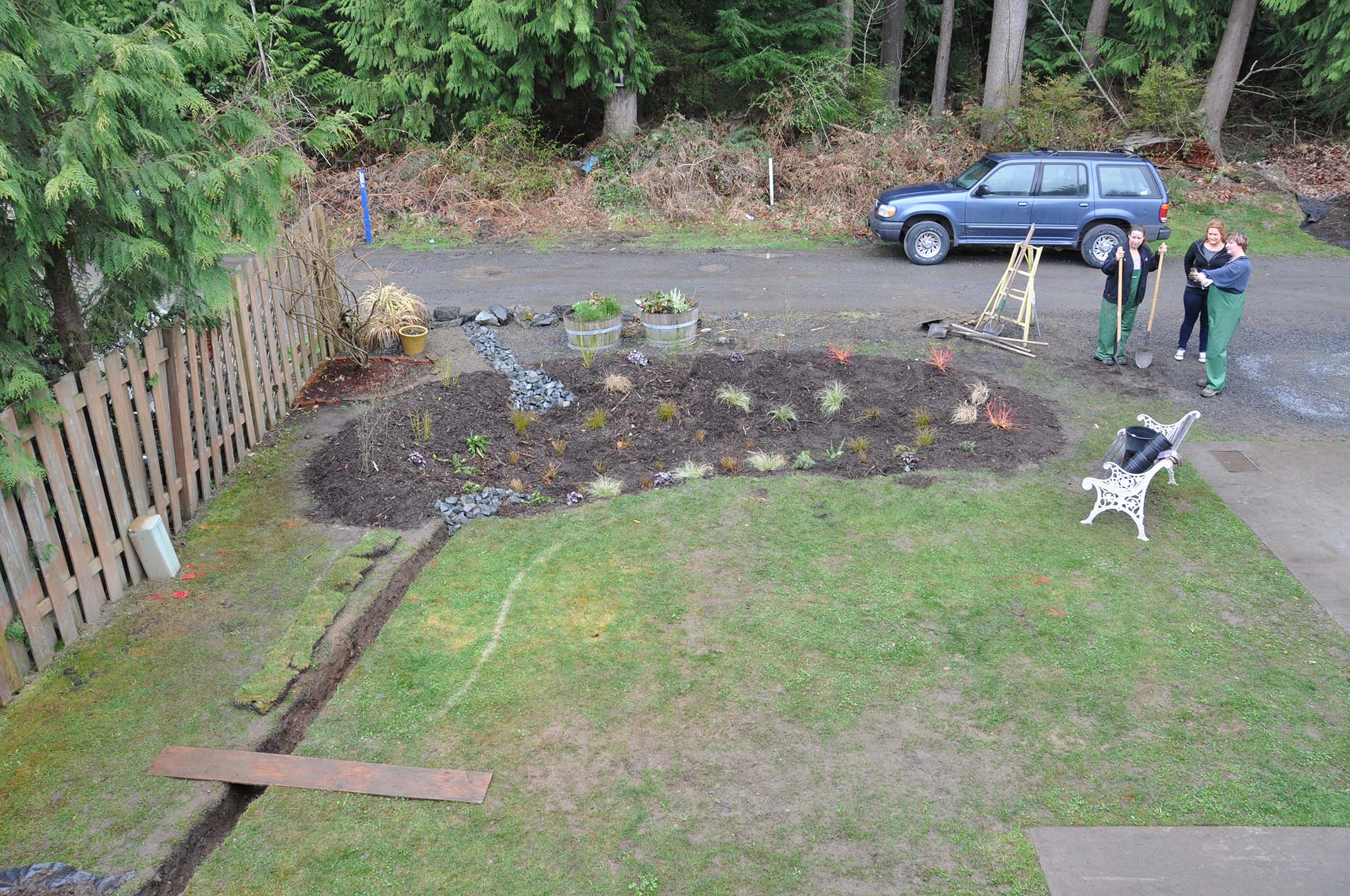 Aerial view of the rain gardenPhoto by Monica Brown