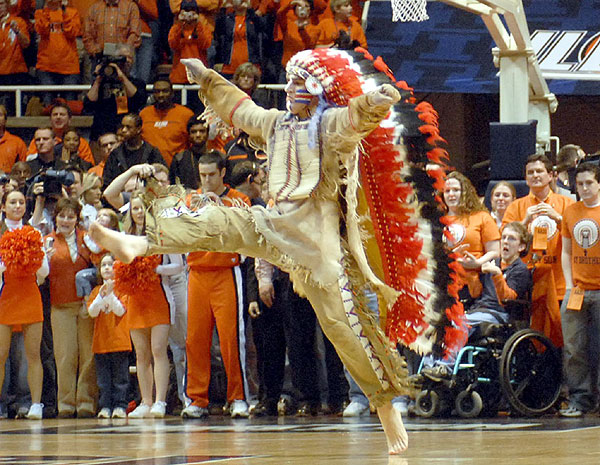By Heather Colt, AP 11/11/2007University of Illinois mascot Chief Illiniwek made his final appearance for the school, performing during the Illini-Michigan basketball game in Champaign. Chief Illiniwek's career ended after 81 years because of pressure from the NCAA, which considers the mascot offensive to American Indians.