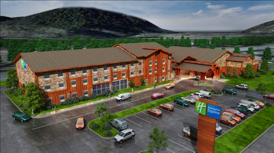 Artist's rendering of the Yurok casino and hotel. Image from Yurok Tribe.