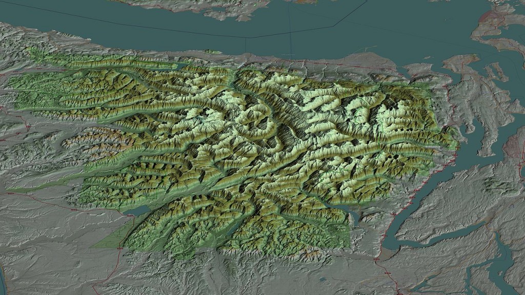 A 3-D map of the Olympic National Forest.Credit Martin D. Adamiker / Wikimedia