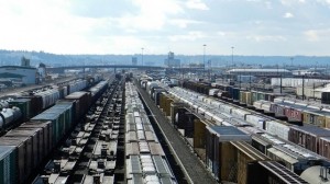 The view from the BNSF Railway rail yard in Spokane.Courtney Flatt