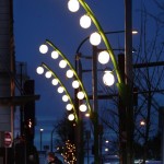 New light fixtures are now hanging over Hoyt Avenue in downtown Everett. Photo: Mark Mulligan / The Herald