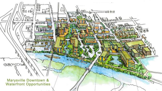 Courtesy image.A graphic representation of what Marysville's downtown could look like in the long term.