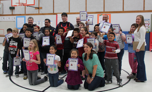 Students, instructors and Tulalip police officers celebrate the 21 radKIDS graduates. 