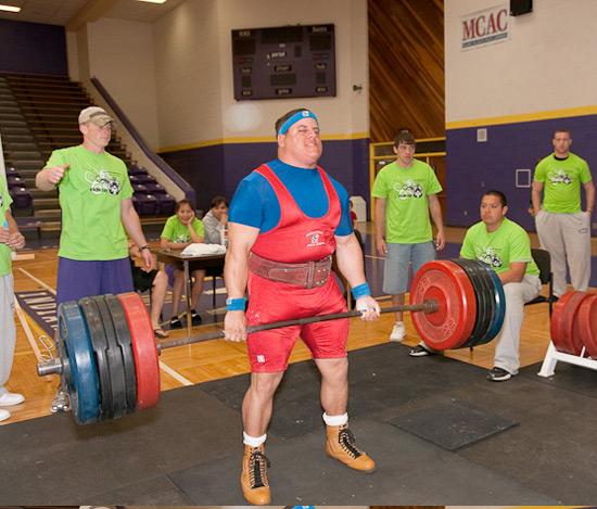Cherokee Nation citizen Brady Tanner completes a deadlift during a competition.
