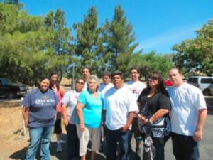 Some of the tribal members and supporting members who barricaded themselves inside the Berry Creek Rancheria tribal headquarters last Thursday to protest the threat of being disenrolled from the Tyme Maidu Tribe are pictured in this photo taken on Monday.(Mary Weston/Staff Photo)