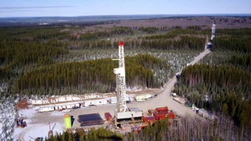 An Apache Canada drilling rig in the Ladyfern region of B.C. Photo: Apache Canada
