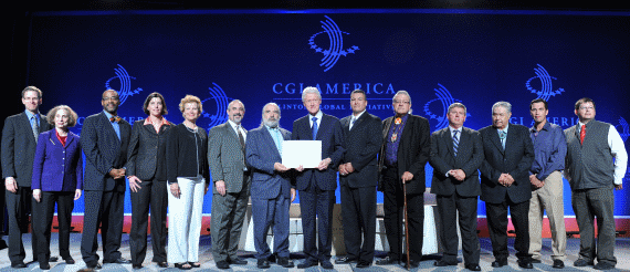 Former President Bill Clinton (c) with Tribal Leaders