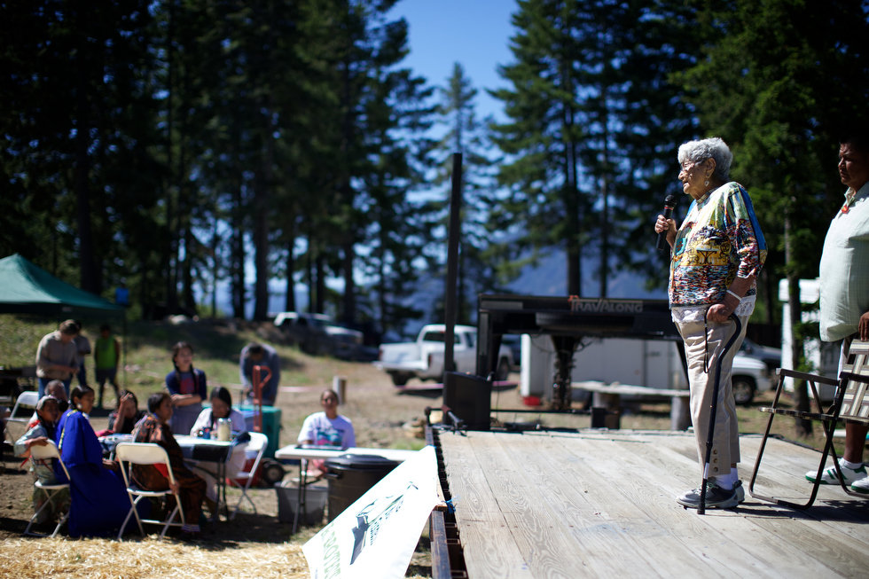 LAKE CLE ELUM, WASHINGTON - Jun. 13, 2013 - “We need all the help we can get to restore our environment. Everything has life,” tribal member Virginia Beavert told the crowd attending the ceremony. “We need to take care of it.” Sockeye salmon were released into the lake in a ceremony Wednesday, July 10, 2013, to mark the first return of sockeye salmon to Lake Cle Elum in 100 years. Sockeye salmon were reintroduced to the lake in 2009 by the Yakama Nation and the fish released today are the first of those salmon to return to the lake. Thomas Boyd/The Oregonian 