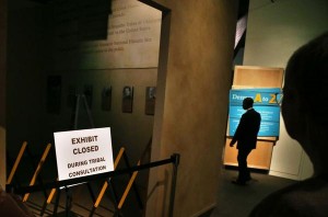 The History Colorado Center closed its Sand Creek Massacre exhibit earlier this year while it consults with tribal families. (Brennan Linsley, The Associated Press)