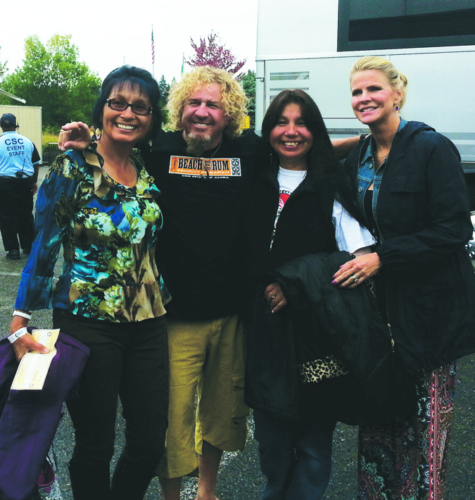 Sammy Hagar with Tulalip tribal member, Marilyn Sheldon (left) and friends. 