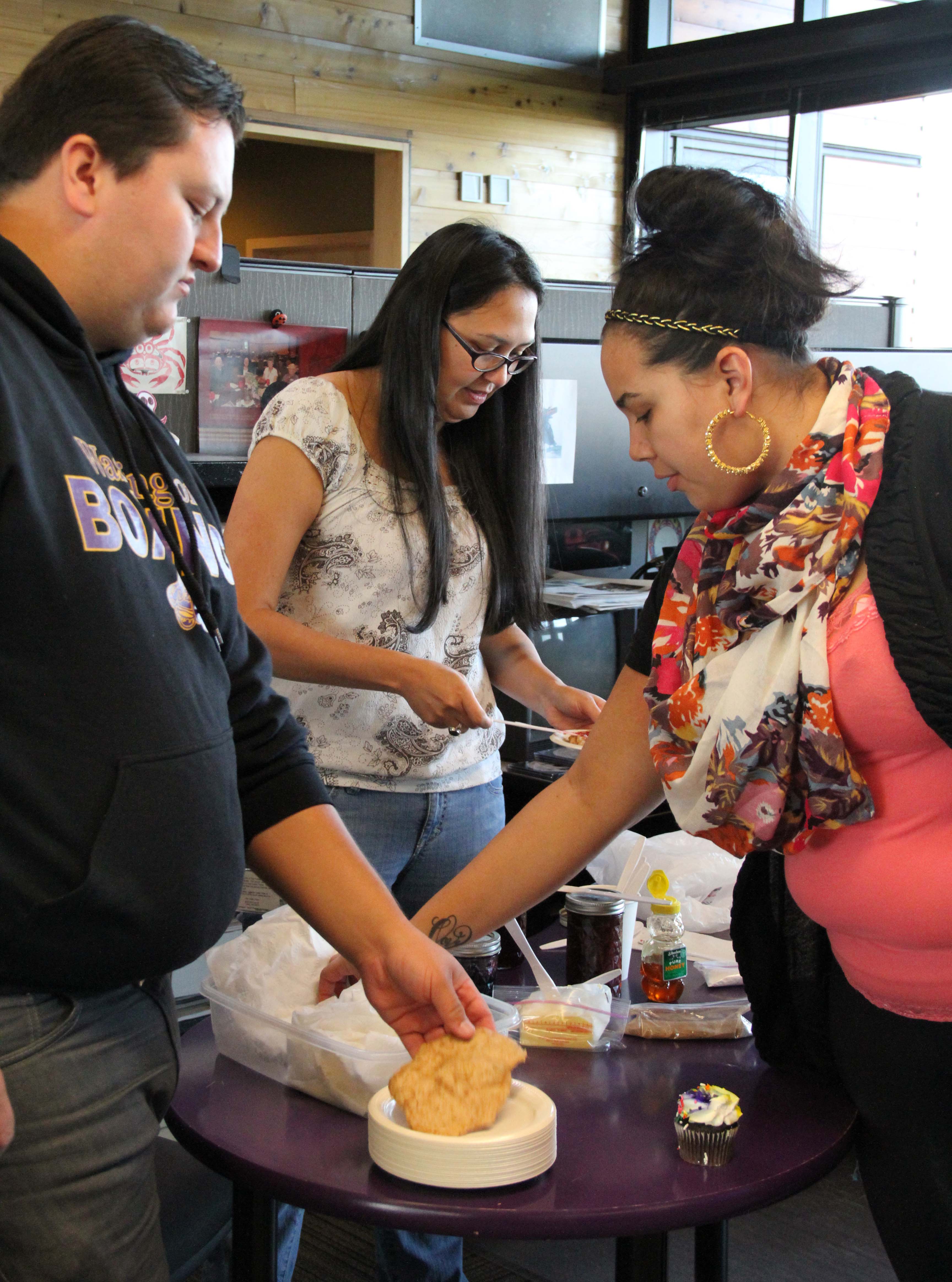 Staff enjoyed a morning treat of warm frybread.Photo by Brandy N. Monteuil