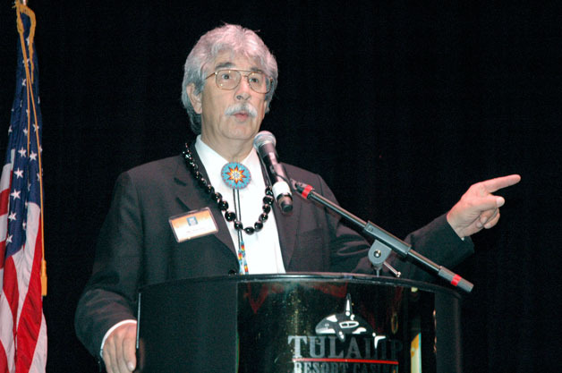 Tulalip Tribal Board Chair Mel Sheldon Jr. thanks the surrounding community for supporting the Tribes’ efforts to support organizations that support the surrounding community in turn.— image credit: Kirk Boxleitner