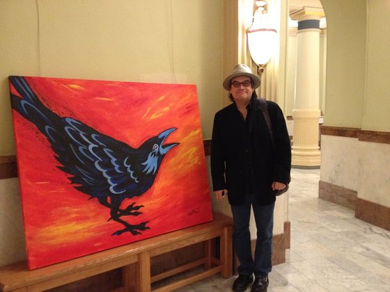 Deana Spinuzzi MillerWalt Pourier's "Raven Cry" paintings are on display in the Capitol, along with skateboard graphics by Pourier and other Native American artists