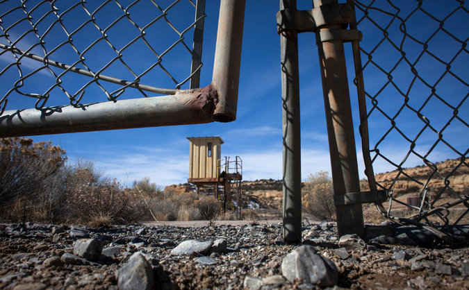 A contaminated pile near the community of Red Water Pond Road holds a million cubic yards of waste from the Old Northeast Church Rock Mine. Mark Holm for The New York Times