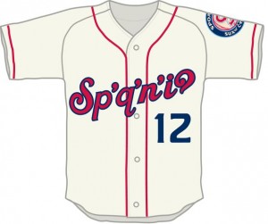 Beginning in the 2014 season, the Spokane Indians baseball team will sport the team name in Salish on home jerseys.