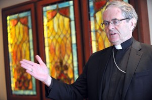 Bishop George L. Thomas will “give the benefit of the doubt to the accuser” when it comes to naming names of priests accused of sex abuse from the 1930s through the 1970s. The settlement of a lawsuit filed against the Catholic church of western Montana calls for it (Photo by Eliza Wiley/Helena Independent Record).