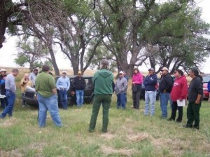 The Sand Creek Massacre NHS continues to consult with a number of partners concerning the natural and cultural resources at the site. Here, park rangers meet with area landowners, tribal members, the Natural Resource Conservation Service, the Colorado State Forest Service, and othersCredit National Park Service
