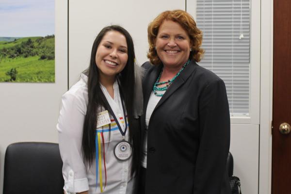 Courtesy Sen. Heidi Heitkamp’s OfficeSen. Heidi Heitkamp, right, was in attendance for the Champions for Change ceremony in Washington, D.C. recently. Heitkamp is pictured with office intern and one of the five Champions for Change Danielle Finn.