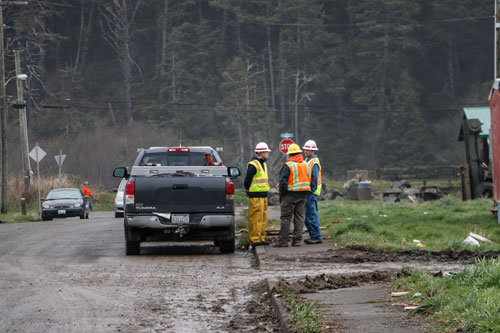 U.S. Army Corps of Engineers, Seattle District has put its Emergency Operations Center into 24-hour operations to assist the Quinault Indian Nation with flood protection measures following damage to the Taholoah Lower Village seawall on Tuesday, March 25.Photo/ Brandi N. Montreuil, Tulalip News
