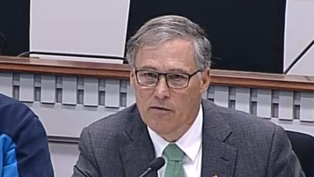 File photo) Washington Gov. Jay Inslee looking at ways to enact a low-carbon fuel standard without legislative approval. | credit: TVW