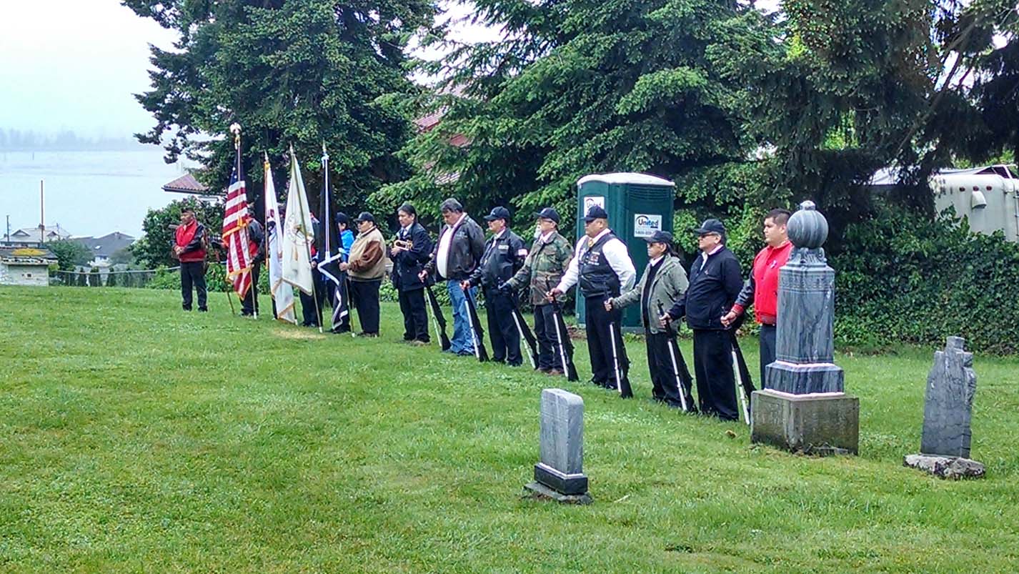 Tulalip Honor Guard at Priest Point Cemetery.