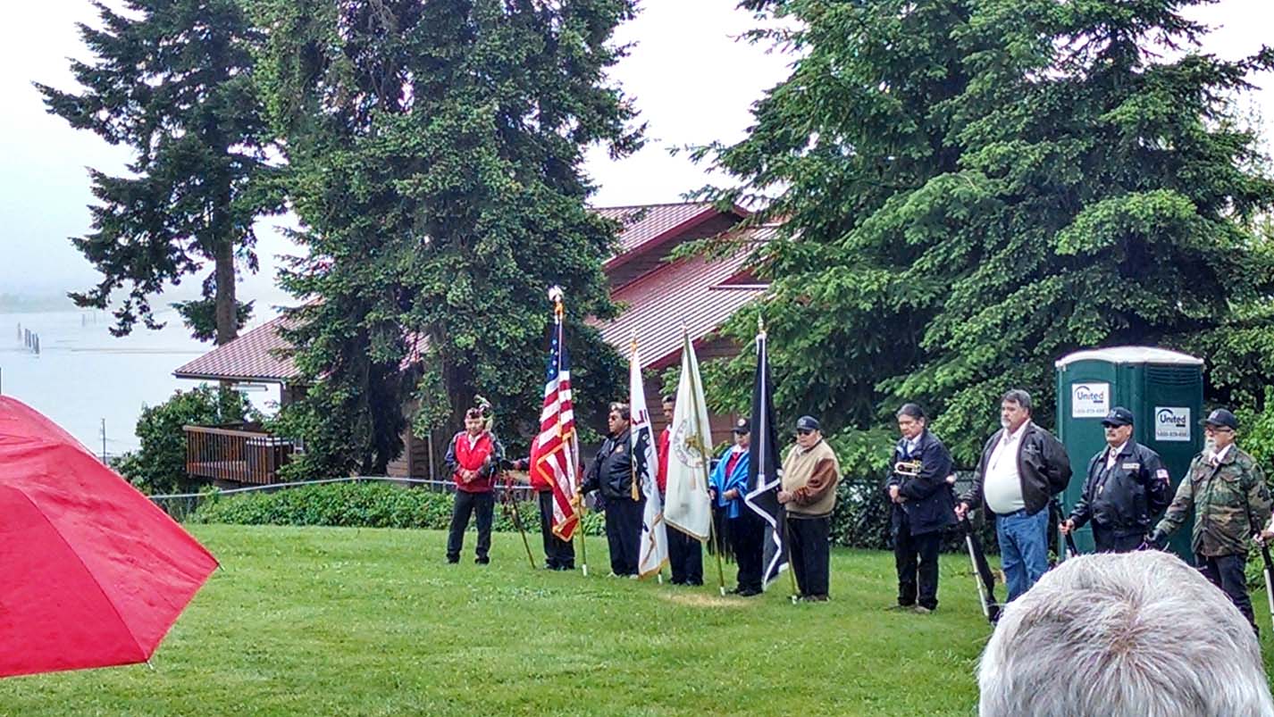 Tulalip Honor Guard at Priest Point Cemetery Memorial Day ceremony