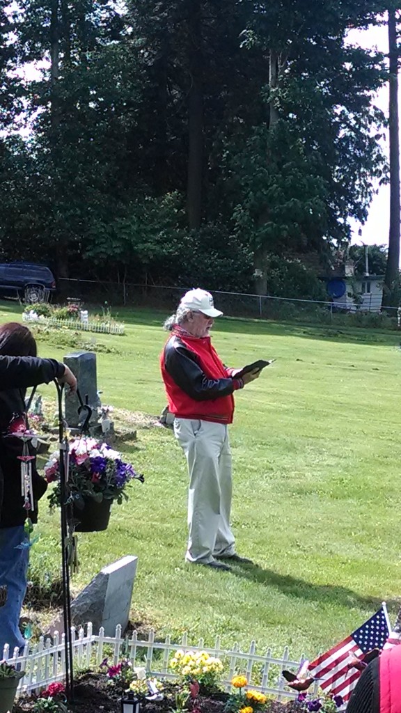 Cy Hatch Jr. calls the roll at Mission Beach Cemetery. Photo: Andrew Gobin/Tulalip News