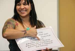 Natosha Gobin, Tulalip Lushootseed teacher, will be teaching this summer's Lushootseed Family Night series. Photo/ Brandi N. Montreuil, Tulalip News