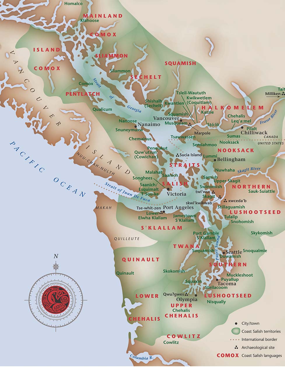 Salish Sea and tribal nations. Map source: Seattle University