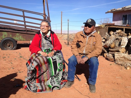 Margie Tso and her husband, Alvin, at their family ranch.Credit George Hardeen