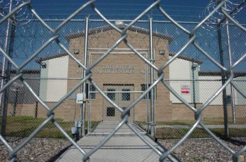 This 2009 photo shows the entrance to the Two Rivers Detention Center in Hardin. / AP Photo/Matthew Brown, File