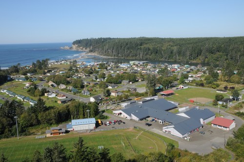 Aerial view of Taholah's Lower Village.Photo courtesy of Larry Workman