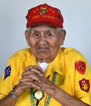 DEAN HANSON / APNavajo Code Talker Chester Nez in 2011 at his home in Albuquerque. Nez, the last of the 29 Navajos who developed an unbreakable code that helped win World War II, died Wednesday morning. He was 93. Nez was in the 10th grade when a Marine recruiter went to the Navajo reservation looking for young men who were fluent in Navajo and English. Nez told The Associated Press in a 2010 interview that he kept the decision to enlist a secret from his family and lied about his age.