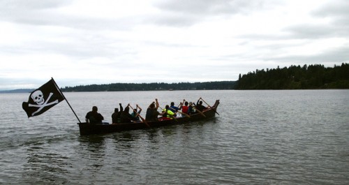The canoe from Suquamish embarks on this year's journey to Bella Bella.— image credit: Richard D. Oxley / North Kitsap Herald