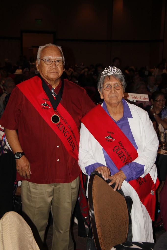 Hank and Geraldine Williams crowned Strawberry King and Queen at the Tulalip Elders Luncheon May 29th.Photo: Andrew Gobin/Tulalip News