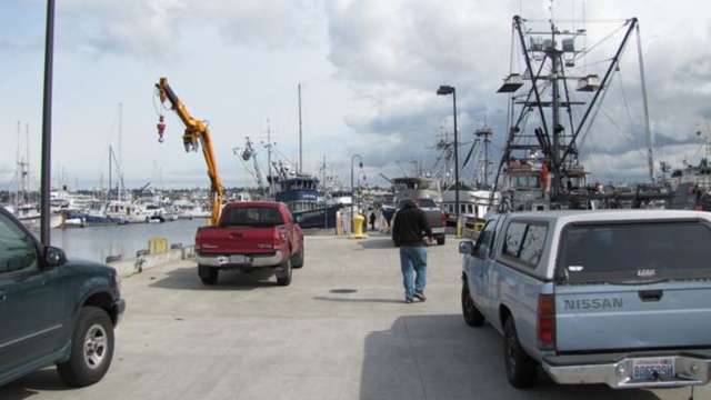 A 2012 file photo of Fisherman's Terminal in Seattle bustling as ships get ready to head to Alaska for the summer fishing season. Hundreds of Northwesterners hold commercial fishing permits for Bristol Bay. | credit: Ashley Ahearn 