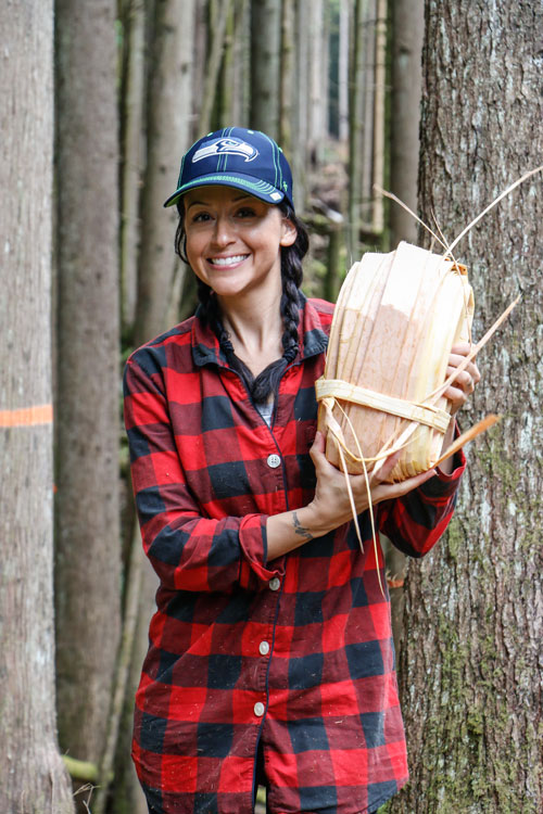 Cerissa 'Pipud' Gobin harvested nearly 3 dozen bundles of cedar during the harvesting event organized by Tulalip Forestry on June 27-28. 