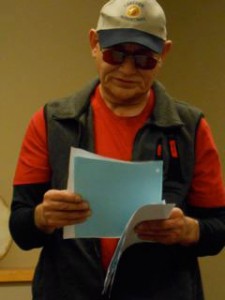 NWIC student Ed Hill recites his poetry during the Hibulb Cultural Center's December poetry series. Students penned poems during a NWIC poetry class and recited for the first time to the public for the first time. Photo/ Bob Mitchell