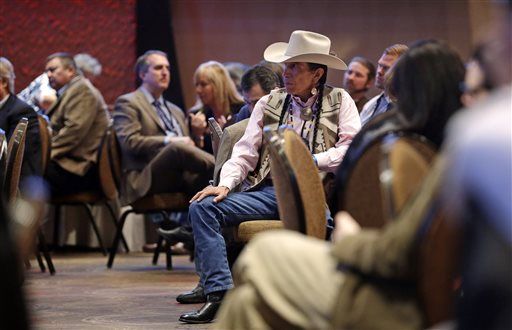 Audience members look on at a tribal marijuana conference for tribal governments considering whether to legalize marijuana for medicinal, agricultural, or recreational use, Friday, Feb. 27, 2015, in Tulalip, Wash. Representatives of 75 American Indian tribes from 35 states gathered to discuss what might be the next big financial boon on reservations across the country: marijuana. Tribes have been exploring the idea of getting into the pot business since the Obama administration announced in December it wouldn't stand in their way. (AP Photo/Elaine Thompson)