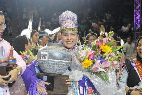 Cheyenne Brady, a member of the Sac and Fox tribe of North Dakota, was crowned Miss Indian World 2015 at the 32nd Gathering of Nations, held in Albuquerque this past weekend. (Photo Courtesy of Gathering of Nations)