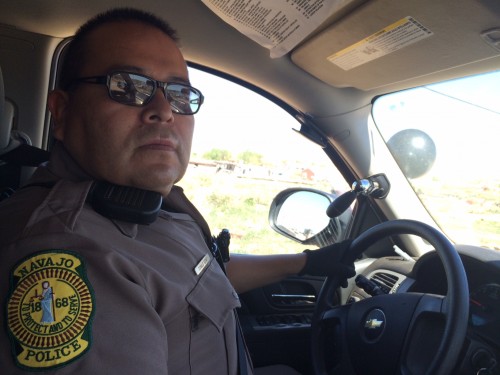 (Laurel Morales)Navajo Nation police officer Donald Seimy says making alcohol illegal on the reservation doesn't stop people from bootlegging and selling drugs.