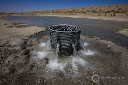 Photo © Brent Stirton/Reportage by Getty Images for Circle of BlueA groundwater recharge facility for the Coachella Valley adds water imported from the Colorado River to the valley’s main aquifer and prevents the land from sinking and damaging the surrounding infrastructure. 