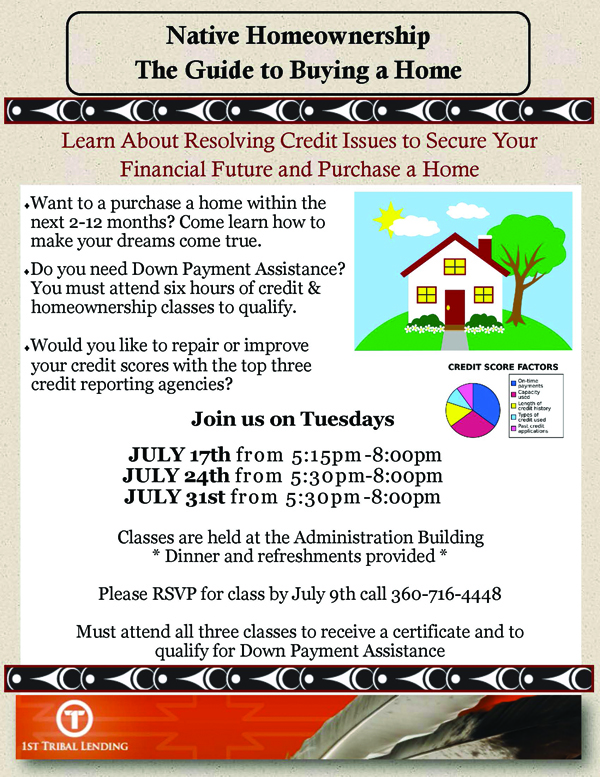 Native Homeownership Classes, July 17, 24 and 31 - Tulalip NewsTulalip News